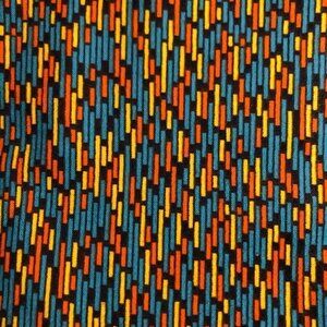 2 1/3 yards Geometric Flannel Fabric Craft or Quilt Orange Brown Teal #EP